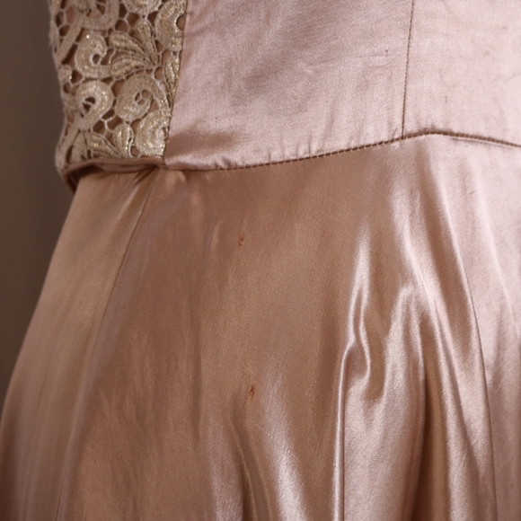 VINTAGE Speed Fashion Embroidered Formal Vest Dress, Boho, Satin, Cream, Medium - Picture 9 of 13